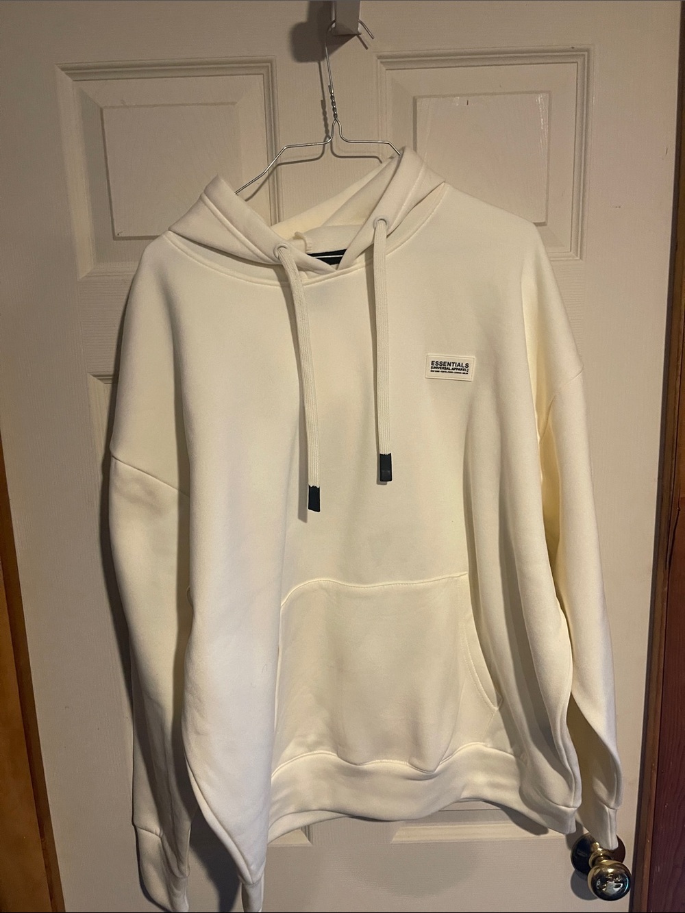 DR Essentials Men’s Cream Hoodie - Minimal Pullover Sweatshirt